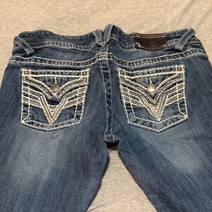 Vigoss Blue Boot Cut Jeans with Embroidered Pockets